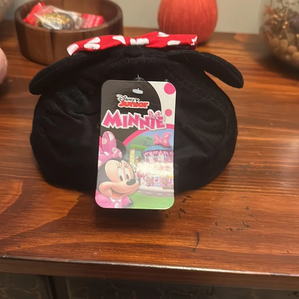 Disney girls Minnie Mouse Black Ball Cap Baseball Hat Mouse Ears & Bow